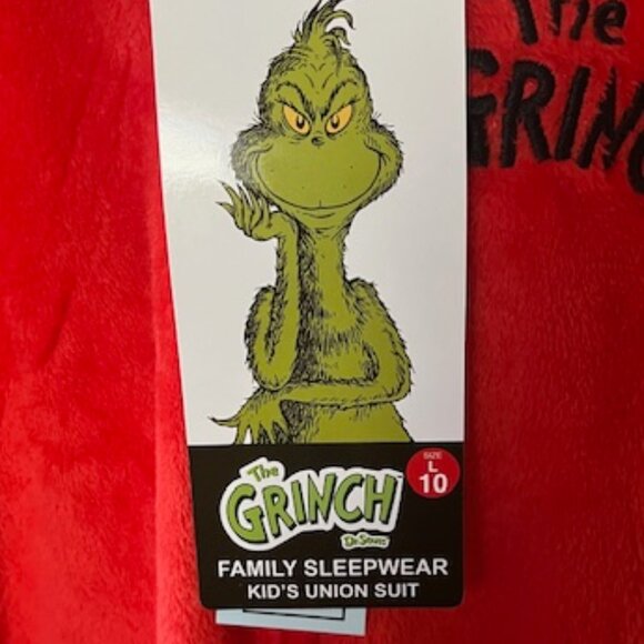 Dr. Seuss The Grinch Kid's Union Suit Pajamas - Picture 4 of 16